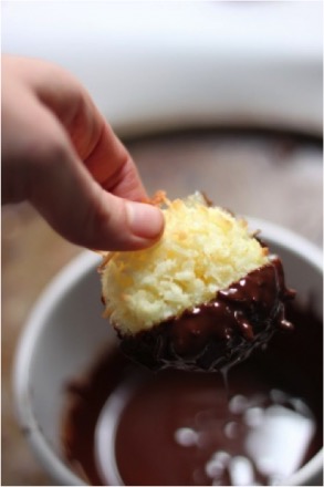 Chocolate-Dipped Macaroon