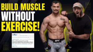 Mike Dolce with UFC athlete promoting study showing whey protein isolate builds muscle without exercise